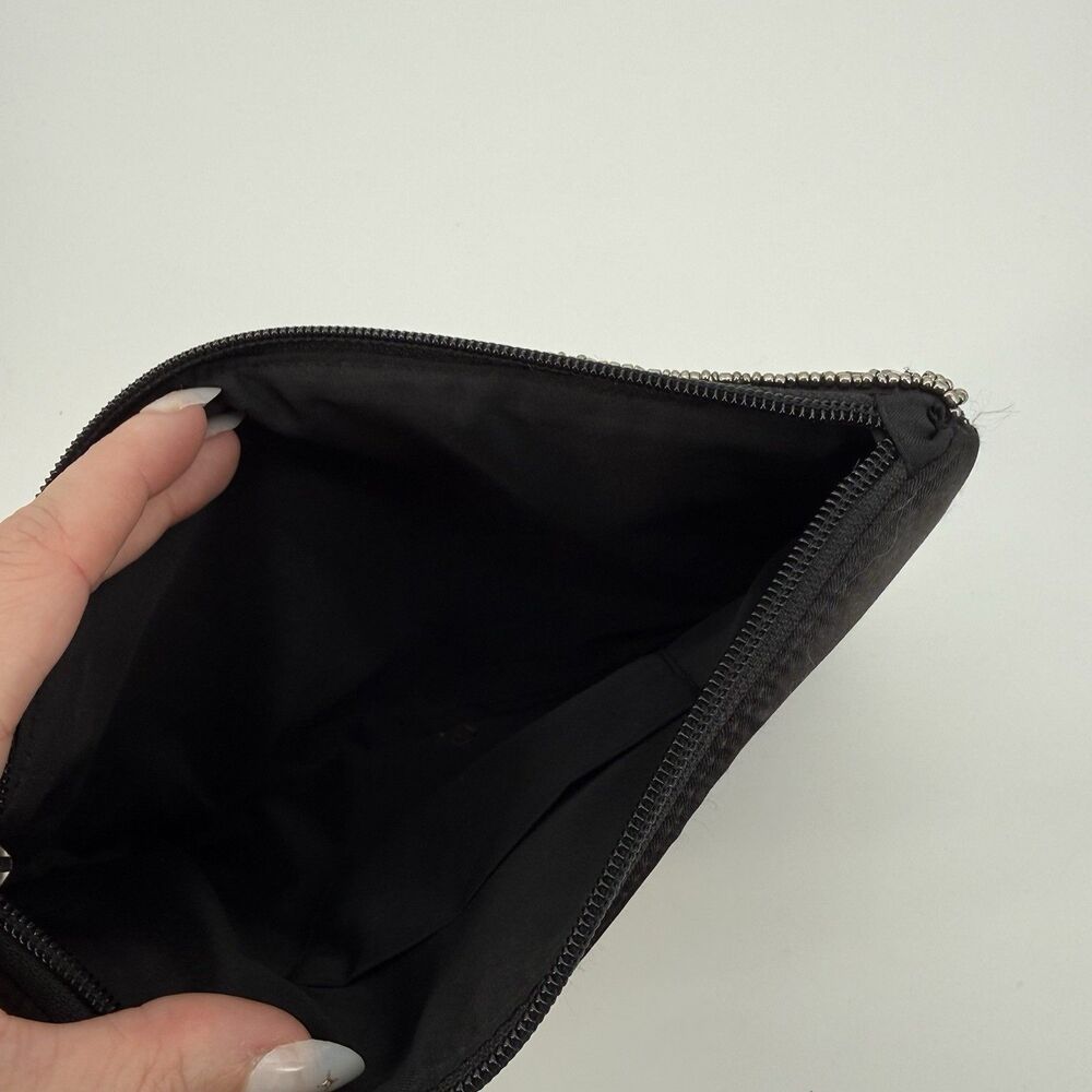 Unbranded Black Sequin Beaded Pouch Bag Travel India Silver Clutch - Picture 5 of 11
